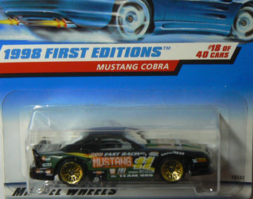 Hot Wheels Mustang Cobra Black 1998 First Editions Series #18 of 40 Basic Car 1:64 Scale Series Collector #665