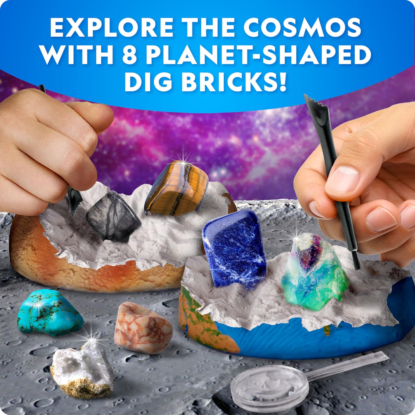 National Geographic Space Gemstone Dig Kit with 16 Real Specimens