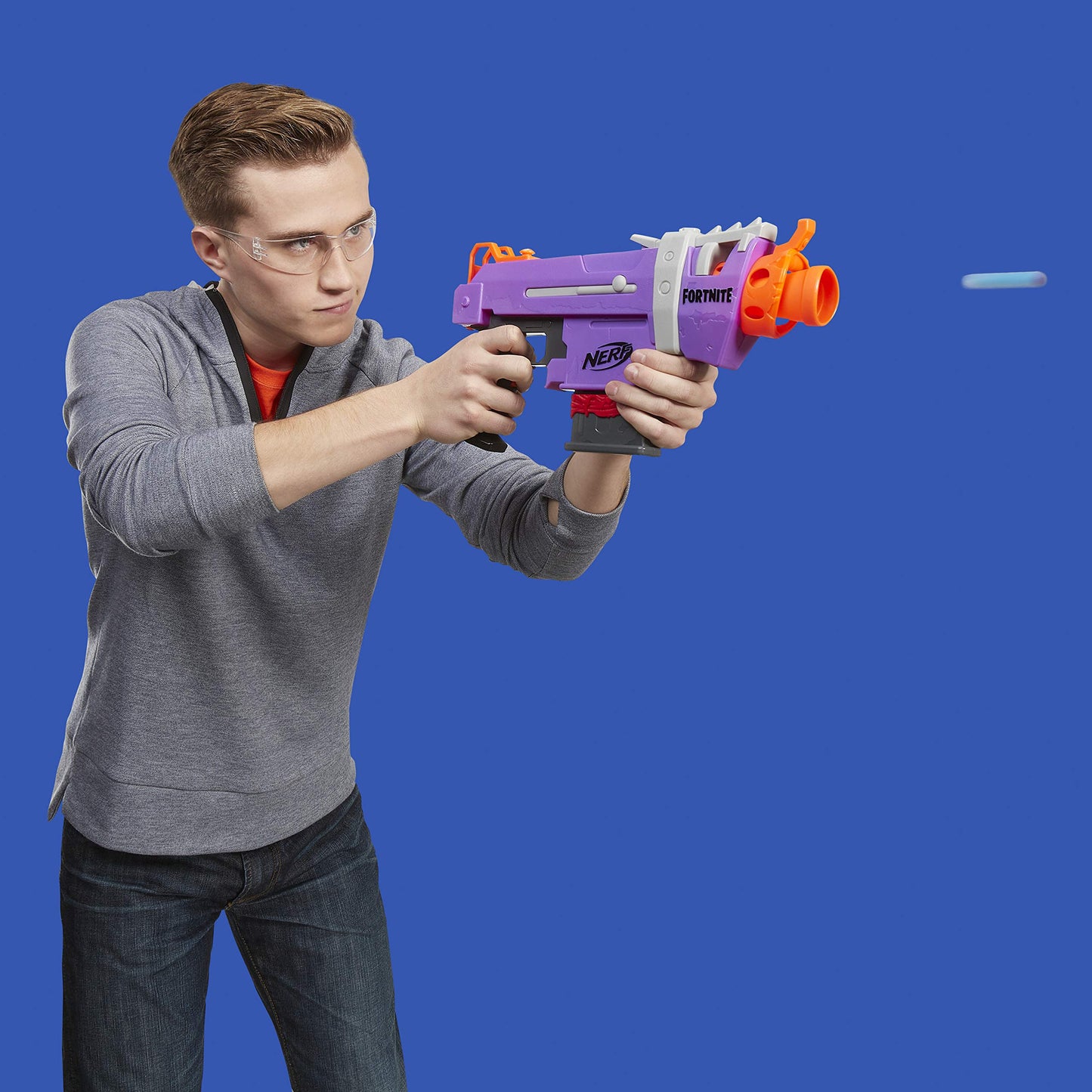 Nerf Fortnite SMG-E Blaster - Motorized Dart Blasting - 6-Dart Clip, 6 Official Elite Darts - for Youth, Teens, Adults