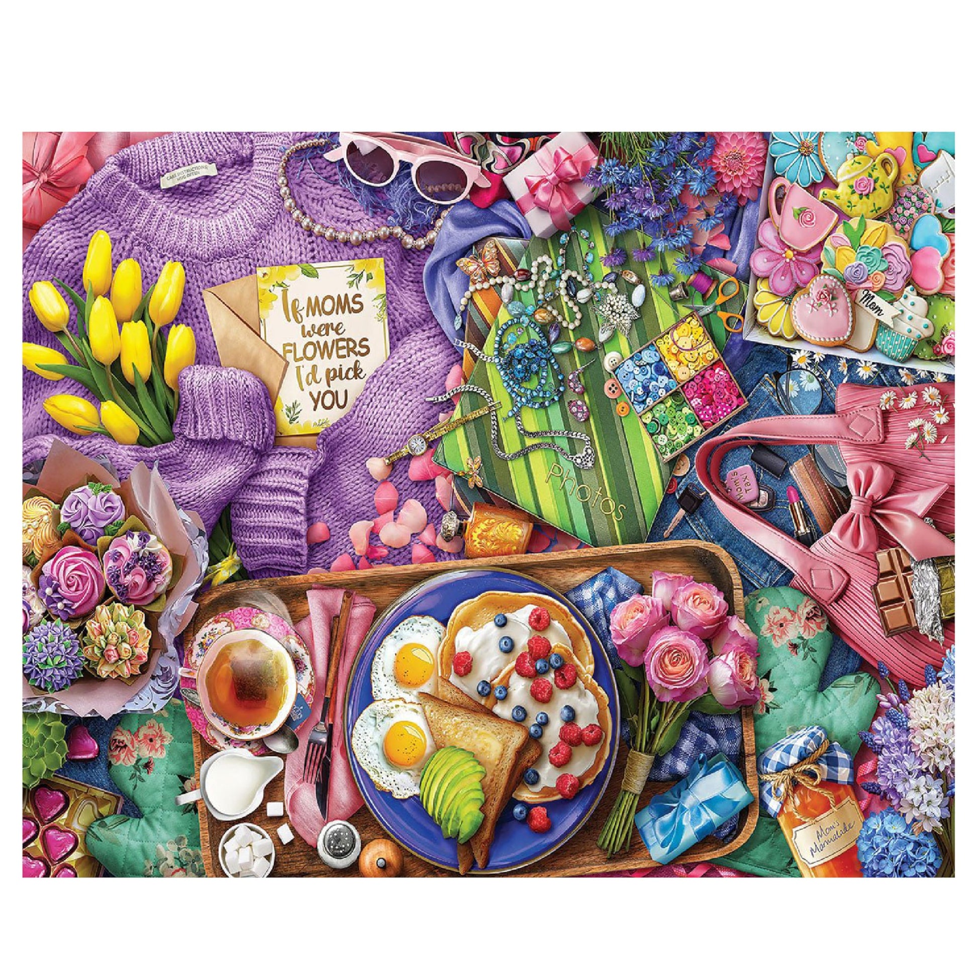 White Mountain 1000 Piece Jigsaw Puzzle Mother's Day Collage, Love You Mom