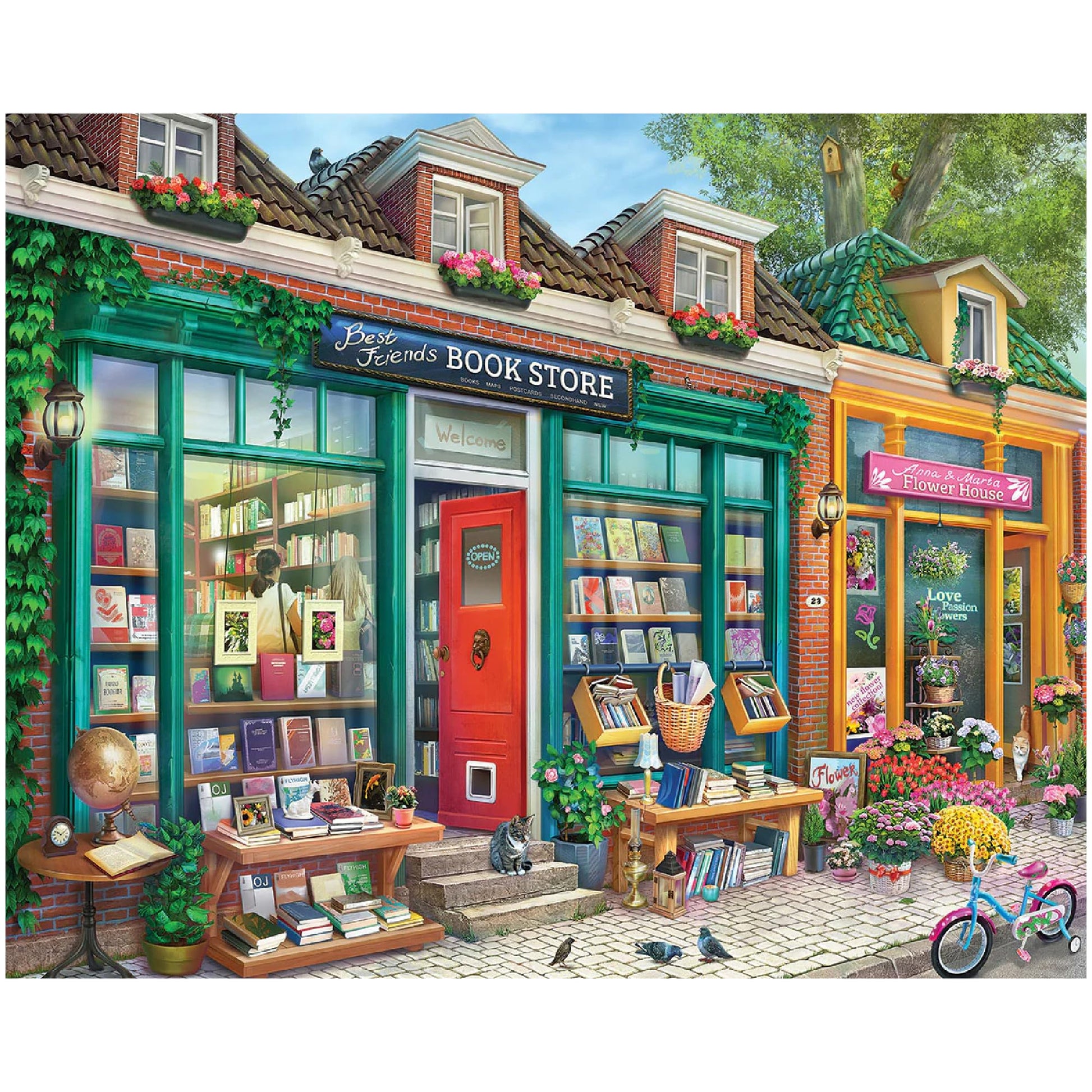 White Mountain 1000 Piece Jigsaw Puzzle, Best Friends Book Store