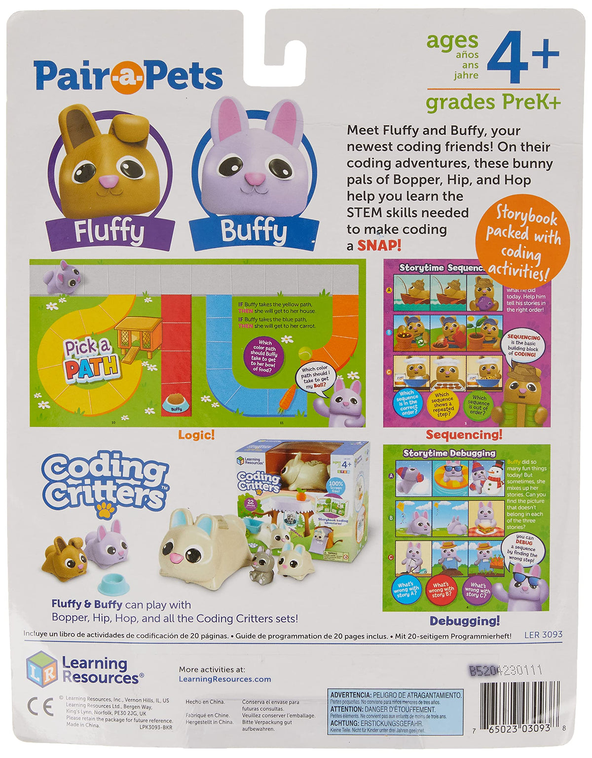 Learning Resources Coding Critters Pair a Pets Bunnies Fluffy & Buffy