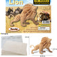 Puzzled 3D Puzzle Lion Wood Craft Construction Model Kit, Unique & Educational DIY Wooden Toy Assemble Model Unfinished Crafting Hobby Safari Animal