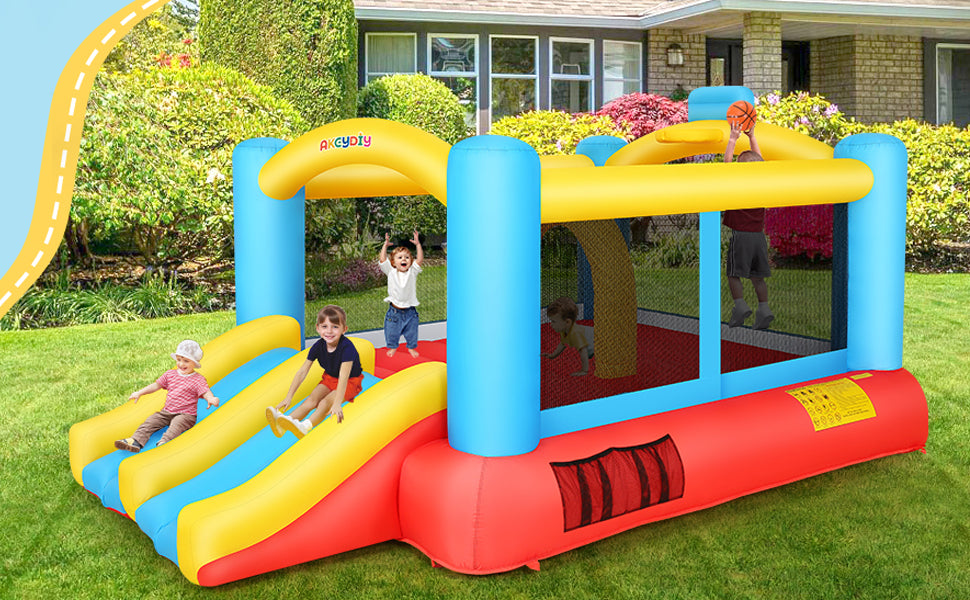 WHUBEFY Bounce House,Inflatable Bounce House for Kids with Blower Included,Indoor/Outdoor Playhouse Kids Bouncy House for Backyard,Jumping Castle
