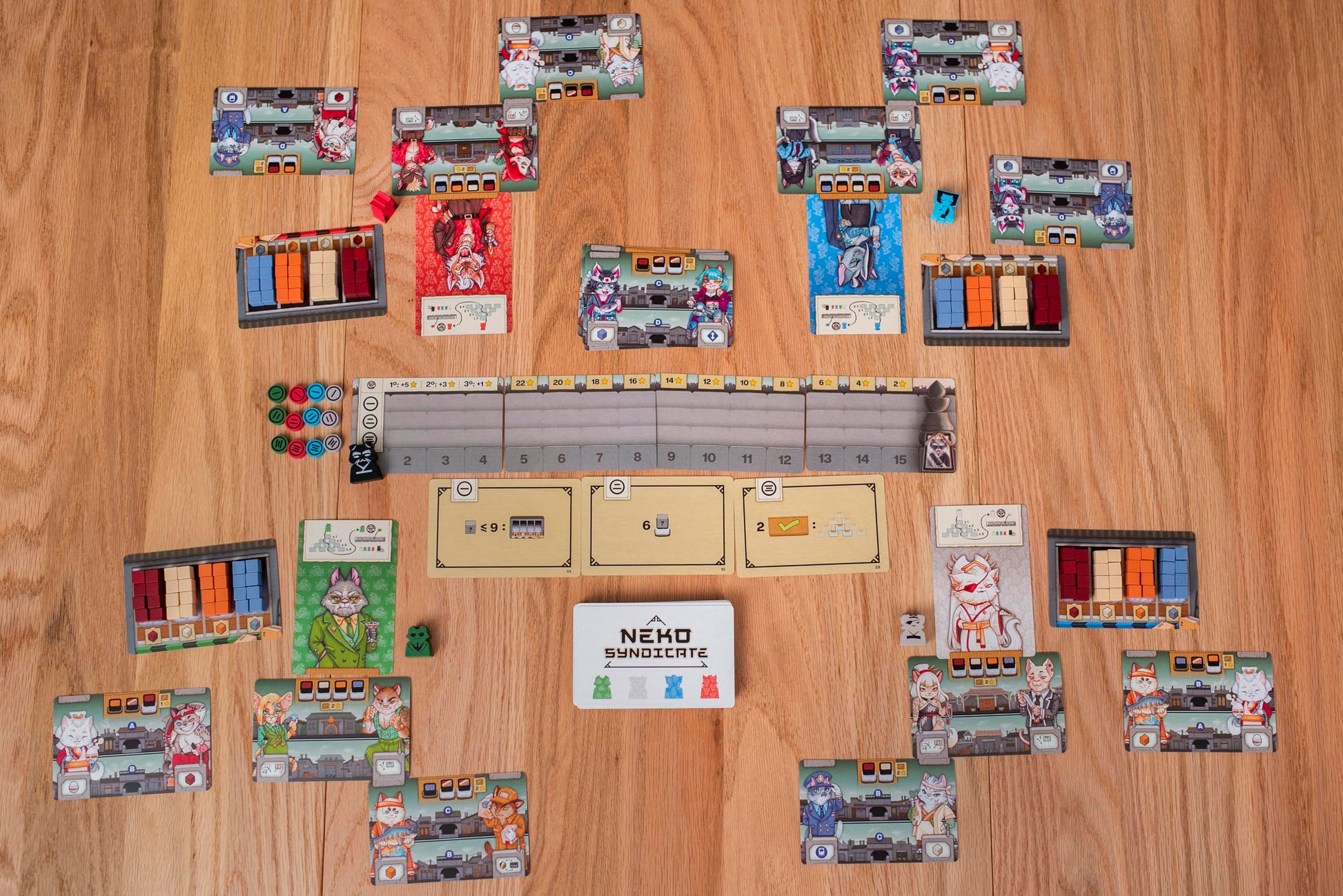 25th Century Games Neko Syndicate Board Game, Strategic Tableau-Building Card Game, 1-4 Players, Ages 14+, 30 Min Playtime, Solo Mode, Sushi Theme