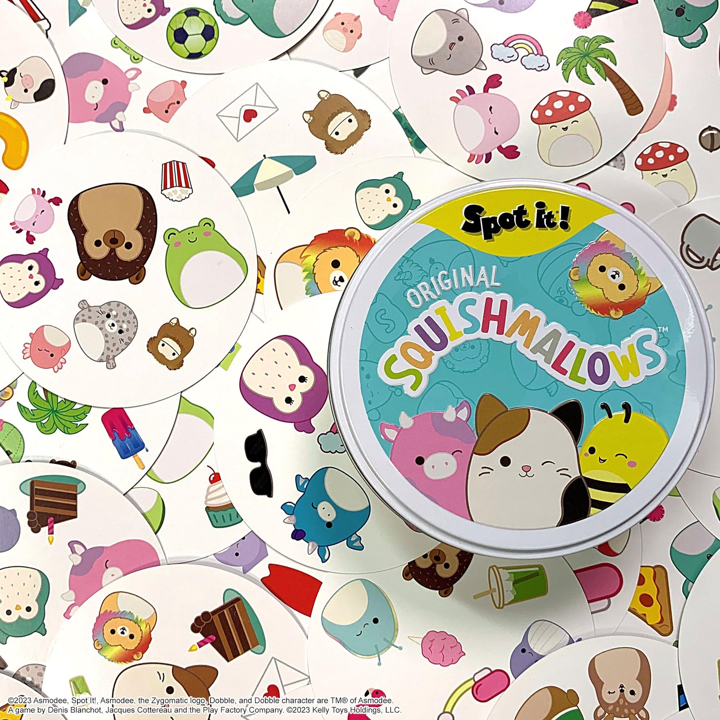 Spot It! Squishmallows | Fun Card Game for Kids and Adults | Featuring Mila The Elephant or Cailey The Pink Crab and More | Licensed Squishmallows