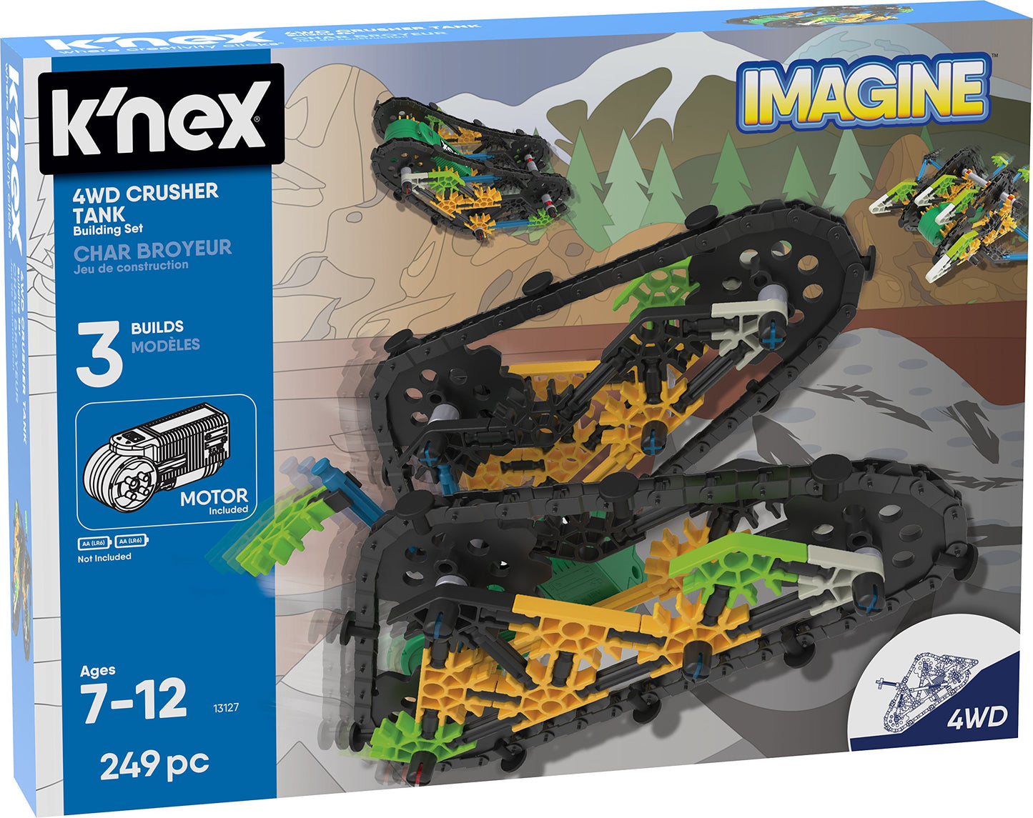 K'NEX K'Nex Imagine - 4WD Crusher Tank Building Set - 249Piece - Ages 7+ - Engineering Educational Toy Building Set