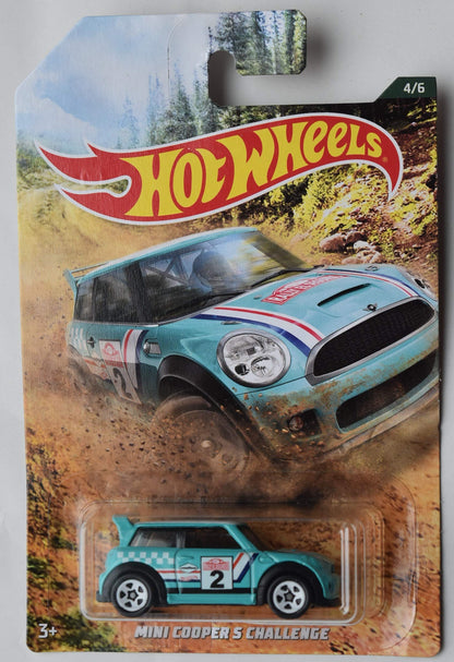 Hot Wheels 1:64 Scale Aqua MINI Cooper S Challenge 4/6