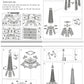 Bitopbi 3D Wooden Puzzles Laser Engraving DIY Safe Assembly Constructor Kit Toy for Teens and Adults, World Famous Buildings Mechanical 3-D Models