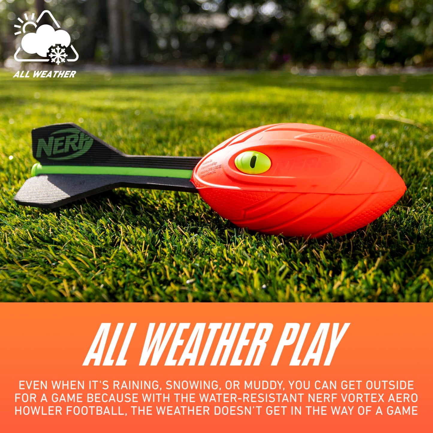 Nerf Vortex Aero Howler Foam Ball, Classic Long-Distance Football, Flight-Optimizing Tail, Whistling Sound, Indoor & Outdoor Fun, Christmas Stocking