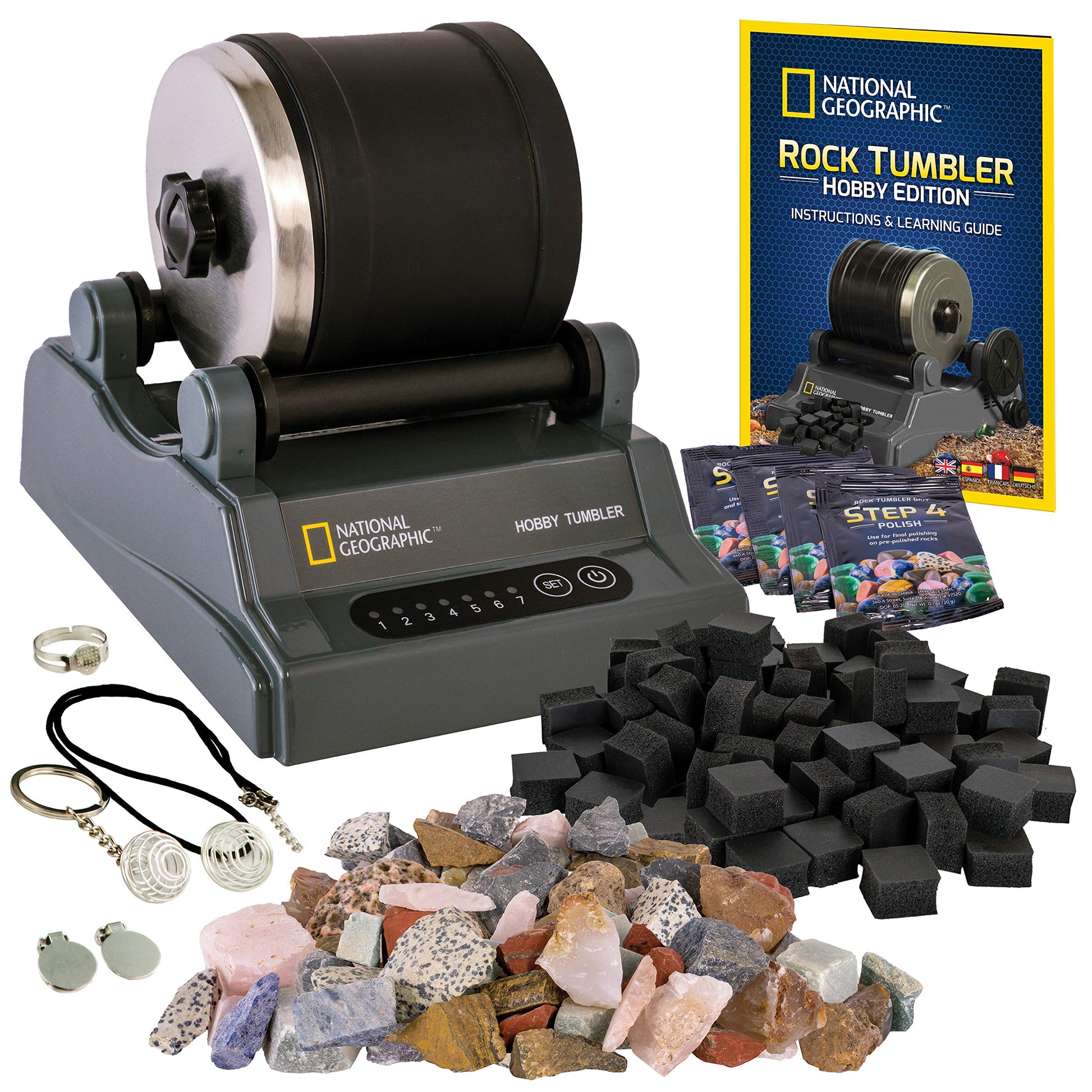 National Geographic Hobby Rock Tumbler Kit for Kids and Adult Beginners