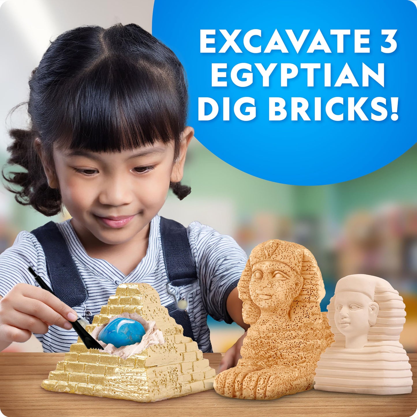 National Geographic Ancient Egypt Dig Kit with Gems and Replica Artifacts