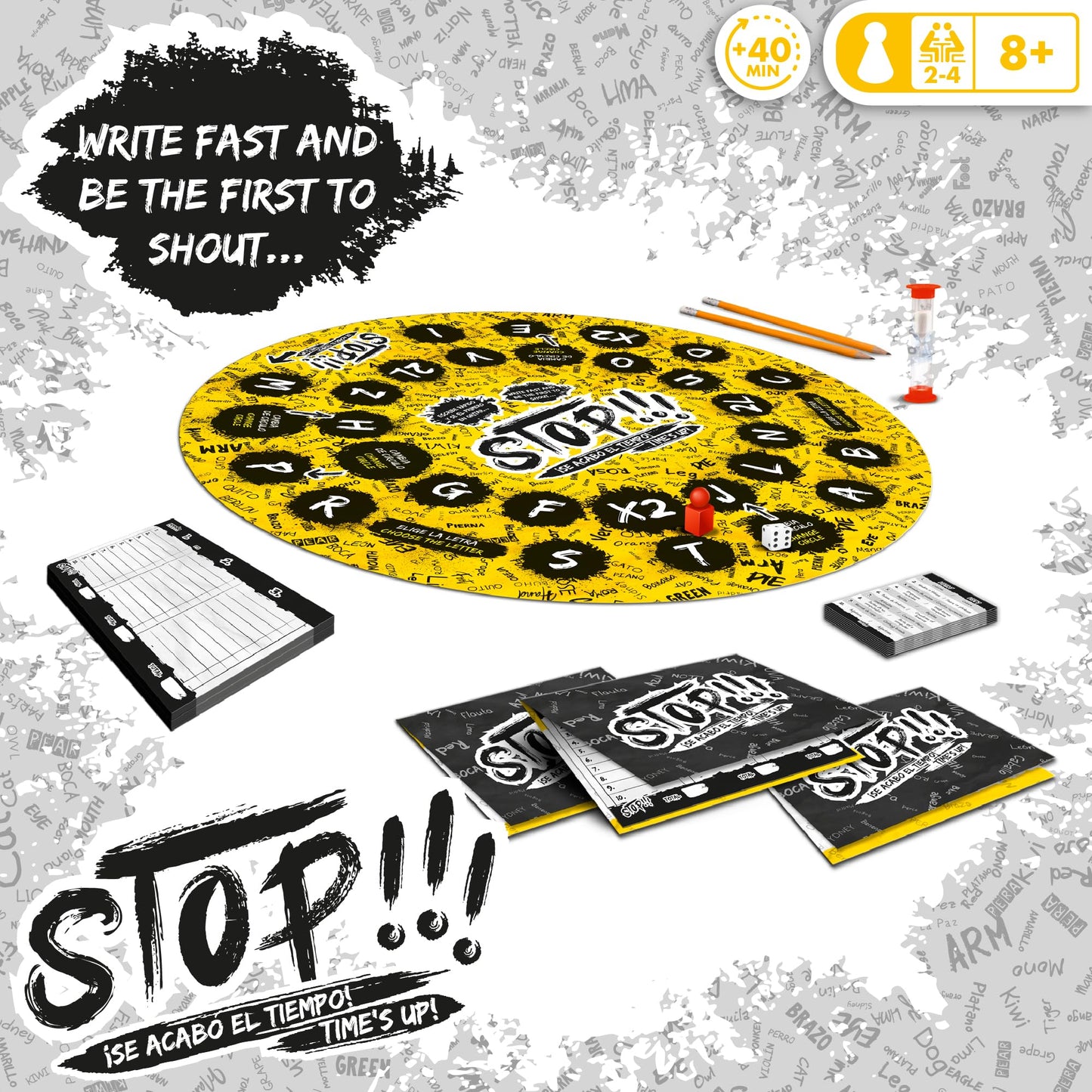 RONDA Stop Word Category Board Game for Family Game Night Ages 8+