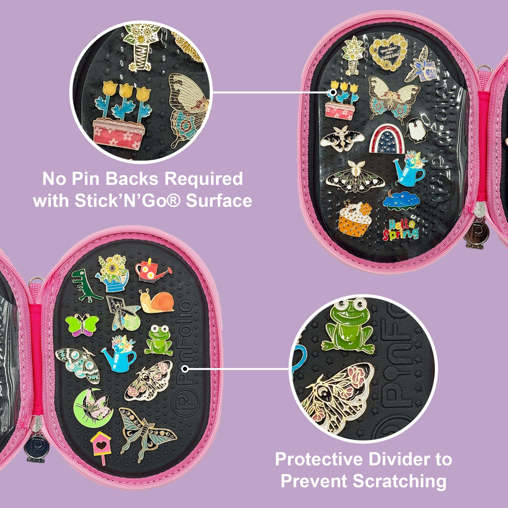 PinFolio Go Pin Display Bag, Lightweight & Compact Sports & Disney Pin Book Designed for Loungefly Backpacks & Easy Trading Up to 40 1-Inch Enamel