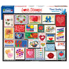 White Mountain 1000 Piece Jigsaw Puzzle Valentines Collage, Love Stamps
