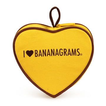 I Heart Bananagrams Word Game - Fast-Paced Spelling & Anagram Game in a Special Heart-Shaped Pouch, Family Game & Travel Game, 144 Letter Tiles, 1-8