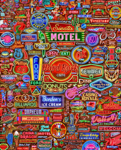 Springbok 1500 Piece Jigsaw Puzzle Nifty Neon - Made in USA