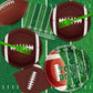 96 Pcs Football Plates and Napkins Forks Sets - Rugby Sports Themed Round Tableware, Disposable Touch Down Paper Plates Napkins Set for Football Game