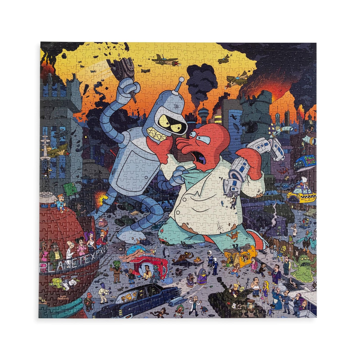Futurama Bender vs. Zoidberg 1000-Piece Jigsaw Puzzle for Adults | 28 x 20 Inches