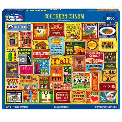 White Mountain 1000 Piece Jigsaw Puzzle Country Sayings, Southern Charm