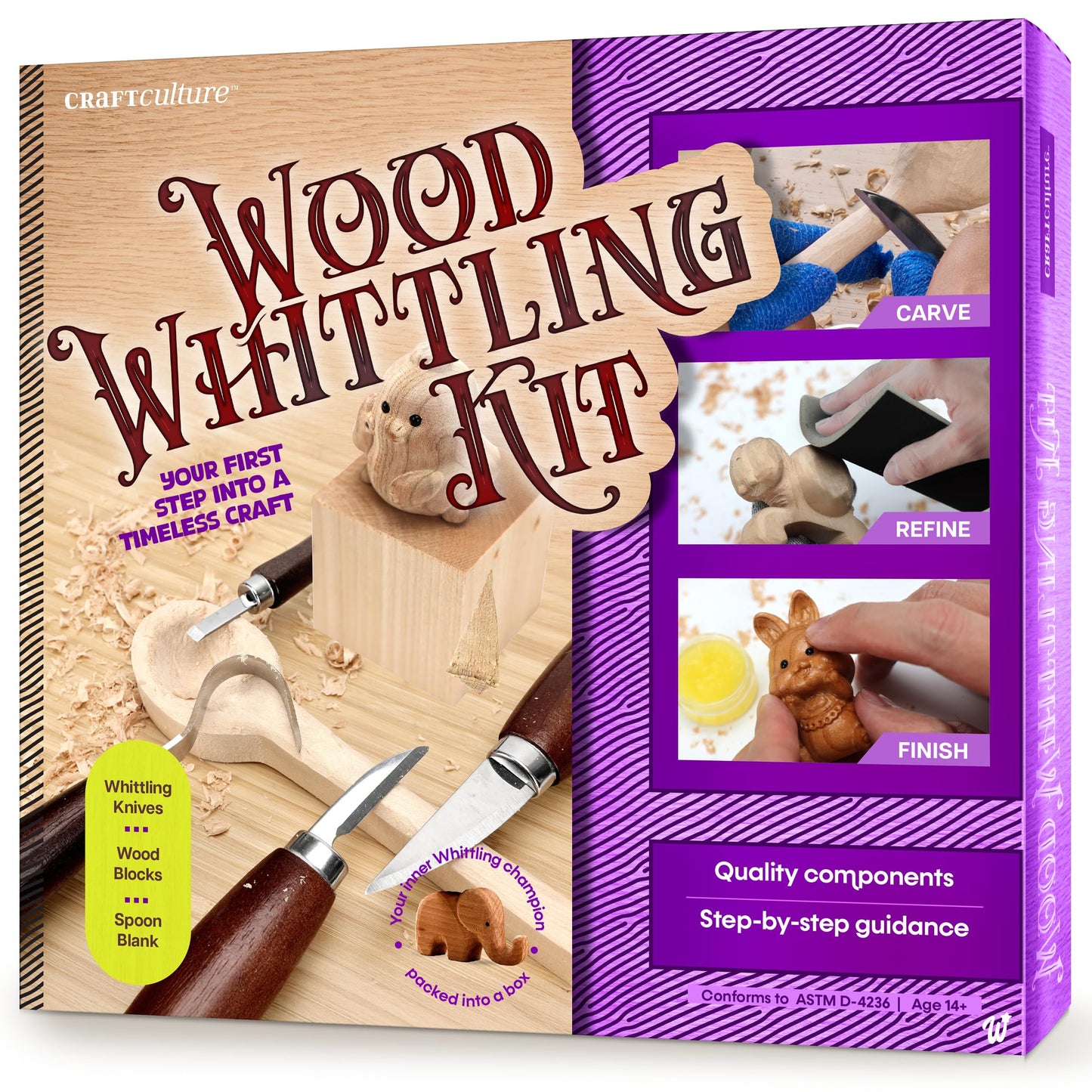 Wood Whittling Kit - Wood Carving Tools - Crafts for Adults - Easter Unique Gifts - Teen Boy Gifts - Birthday Gift Ideas for Women - Hobbies DIY Kits