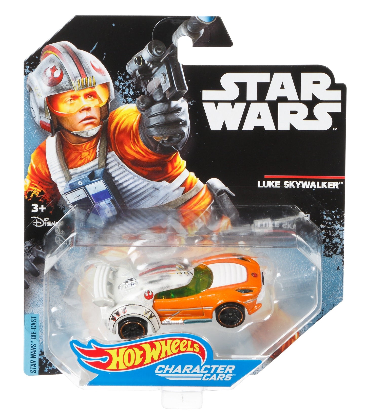 Hot Wheels Star Wars Rogue One Character Car, Luke Skywalker (X-Wing Gear)
