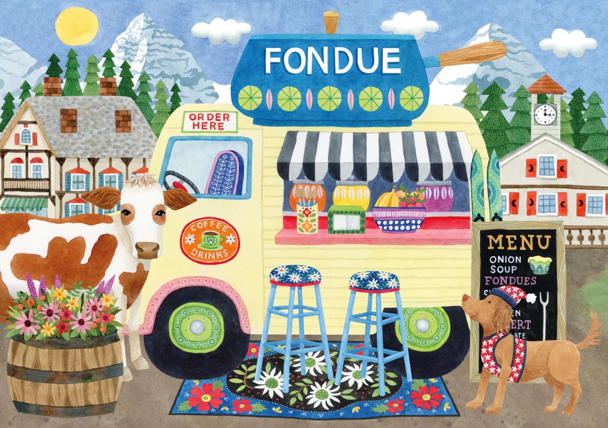 CEACO Stephanie Peterson Jones, The Fondue Truck, 500 Piece Jigsaw Puzzle