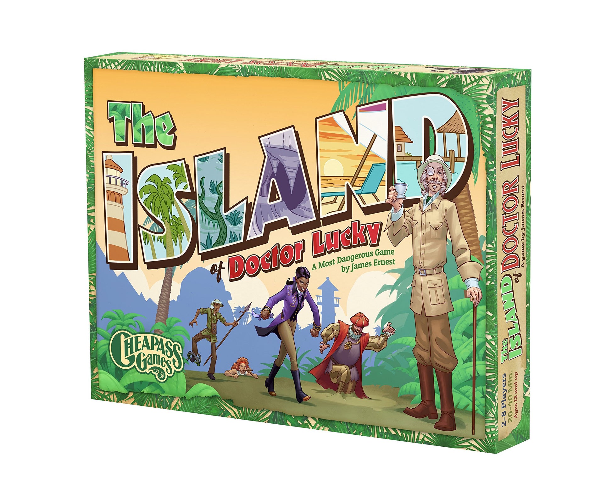 Cheapass Games: The Island of Doctor Lucky, Strategy Board Game, Simple Family Game, 40 Minute Play Time, 2 to 8 Players, For Ages 12 and up