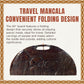 Africa Heartwood Project African Oware Mancala Board - Deluxe Circular Shape with Handle, Hand-Carved, Solid Wood with Detailed Designs, Wooden