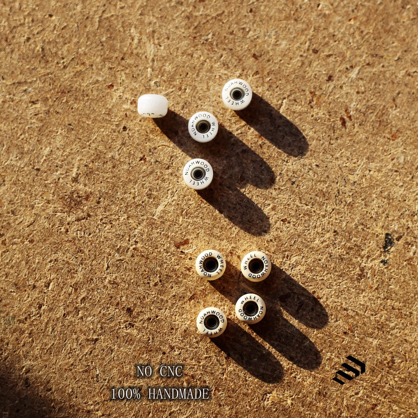 NOAHWOOD Fingerboards PRO Parts Handmade Wheel (Anti-Fake Black Logo can be Erased) White ii 4 Pcs