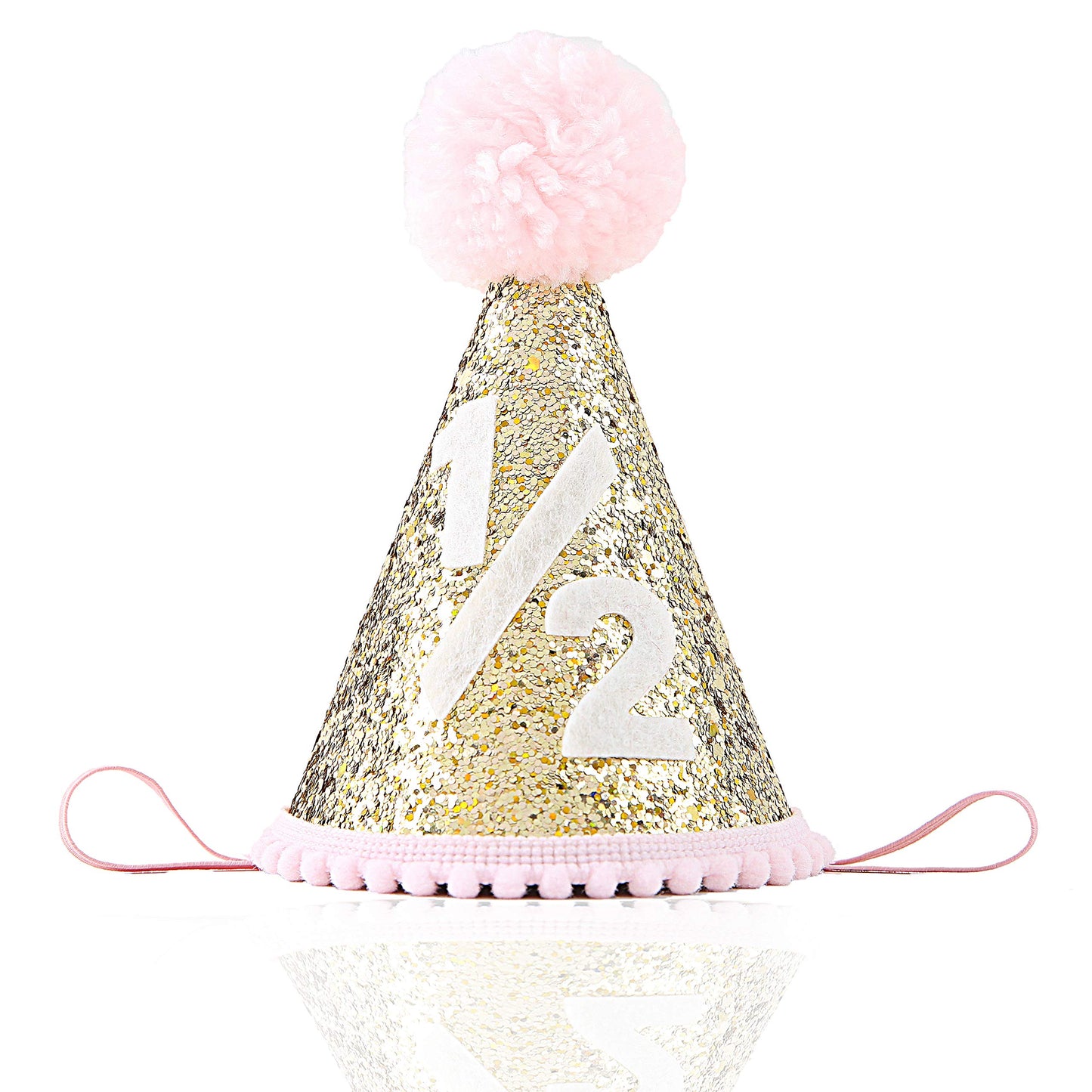 WAOUH Half Birthday Crown Hat - Mini Cake Smash Photo Prop for Baby's 6 Month Milestone, Party Hats for Kids (Baby Girl)