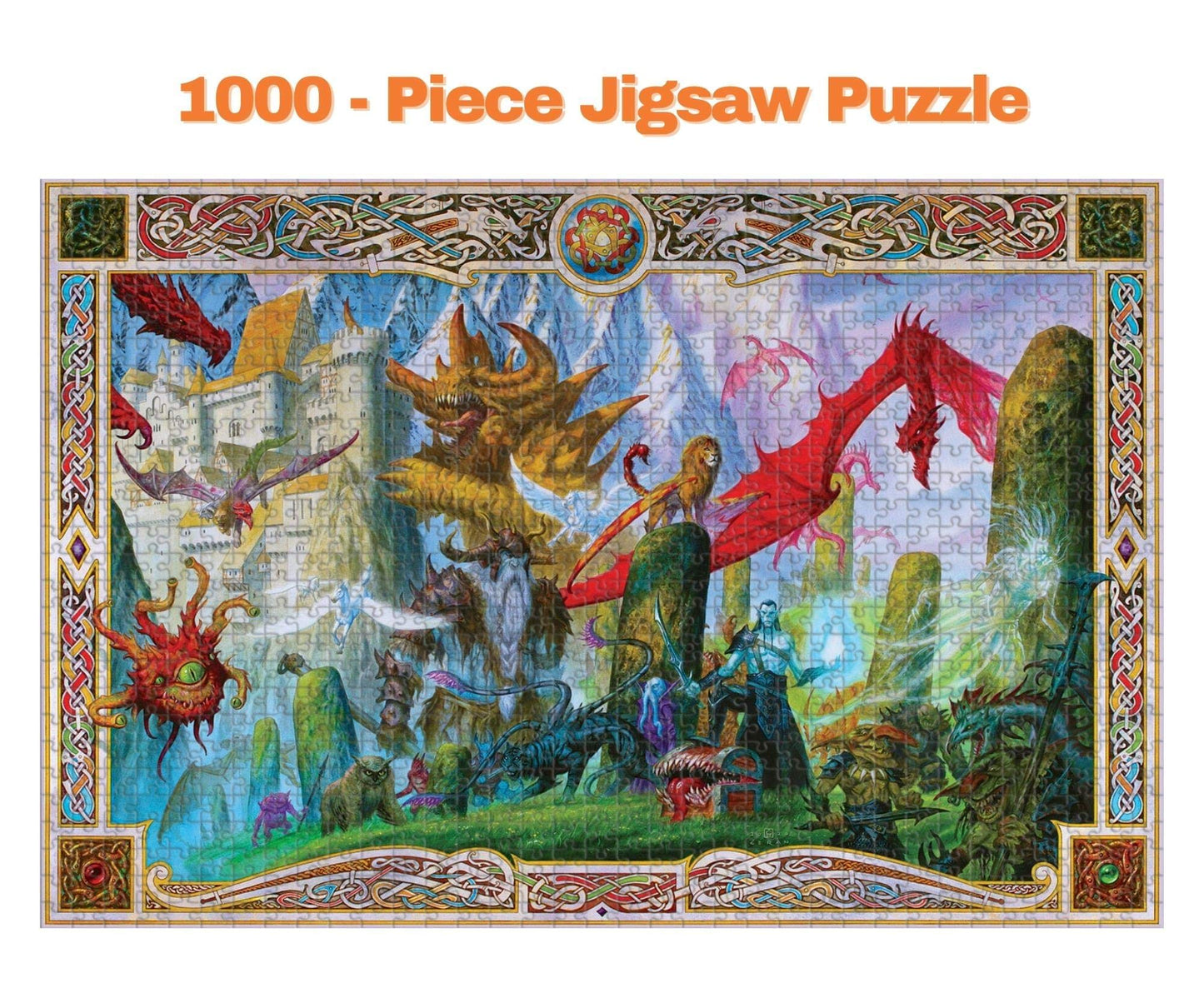 Dungeon Denizens Mythical Monster Puzzle for Adults and Kids | 1000 Piece Jigsaw Puzzle Toy | Fun Quarantine Gifts | Interactive Brain Teaser for Game