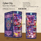 Hands Craft DIY Book Nook Kit - Cyber City Miniature Puzzle - Neon-Lit Cyberpunk Decor with Oriental Elements, Precision-Cut Wooden Pieces & LED
