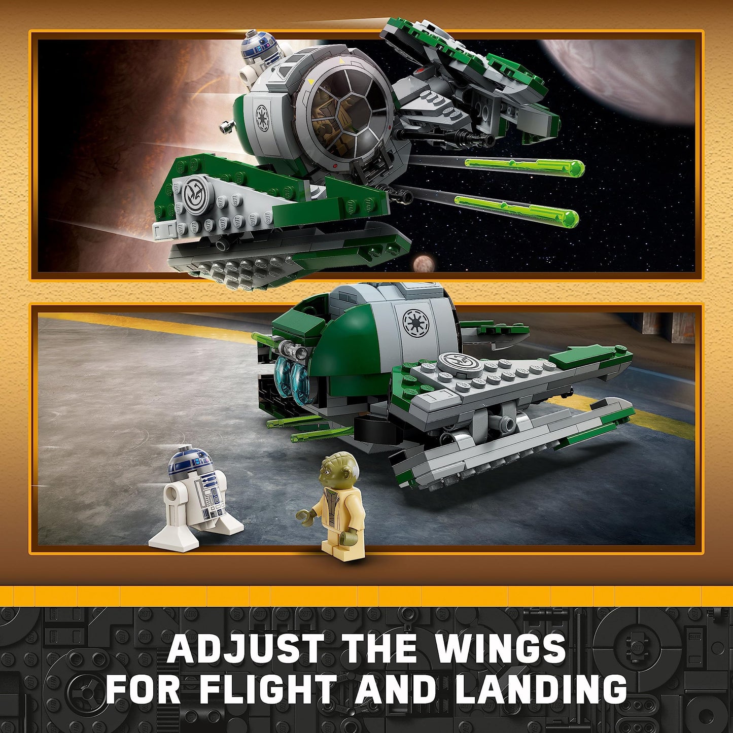 LEGO 75360 Star Wars Yoda's Jedi Starfighter Construction Toy for Boys and Girls, The Clone Wars Vehicle Set with Master Yoda Minifigure, Lightsaber