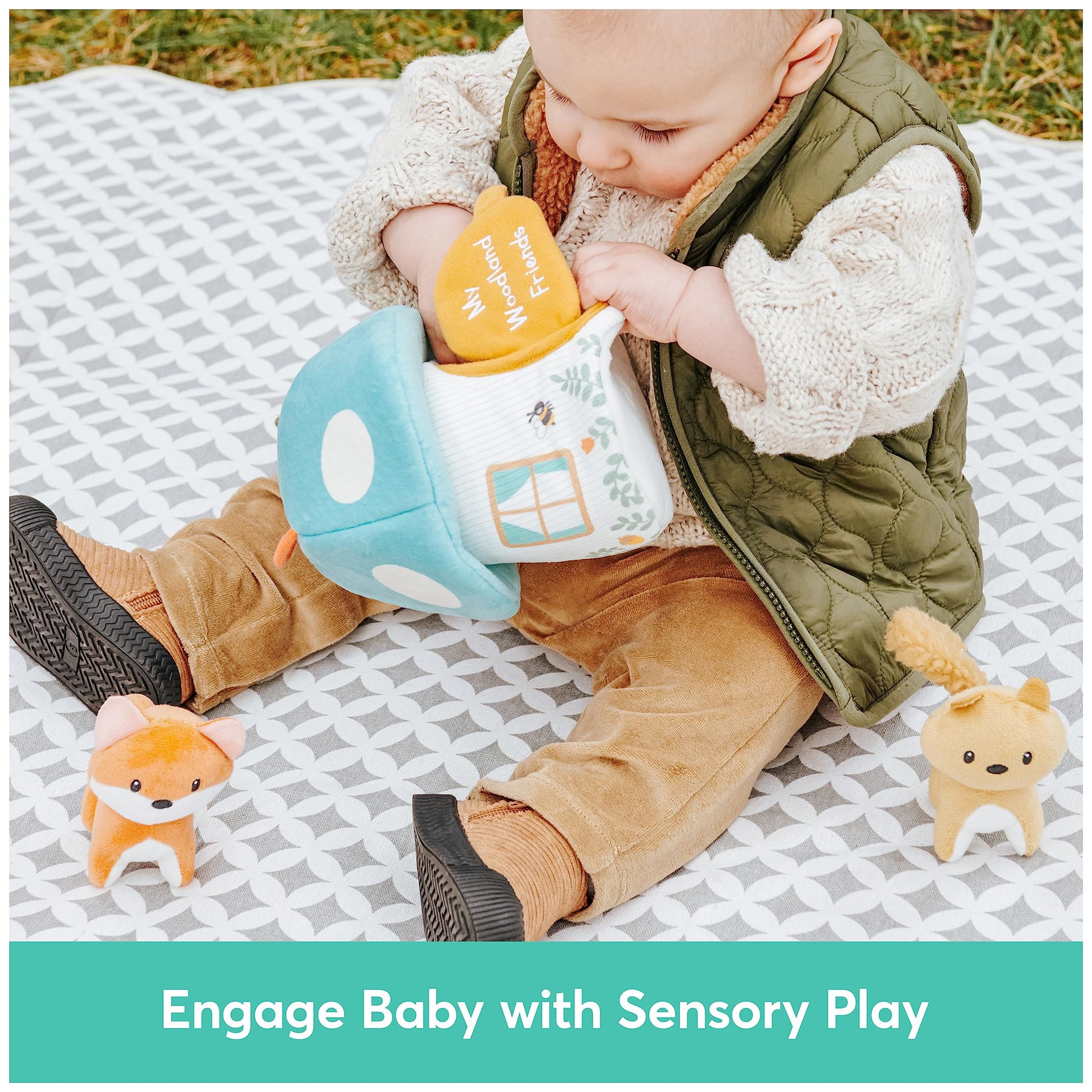 GUND My Woodland Friends 5-Piece Sensory Plush Toy Playset for Babies
