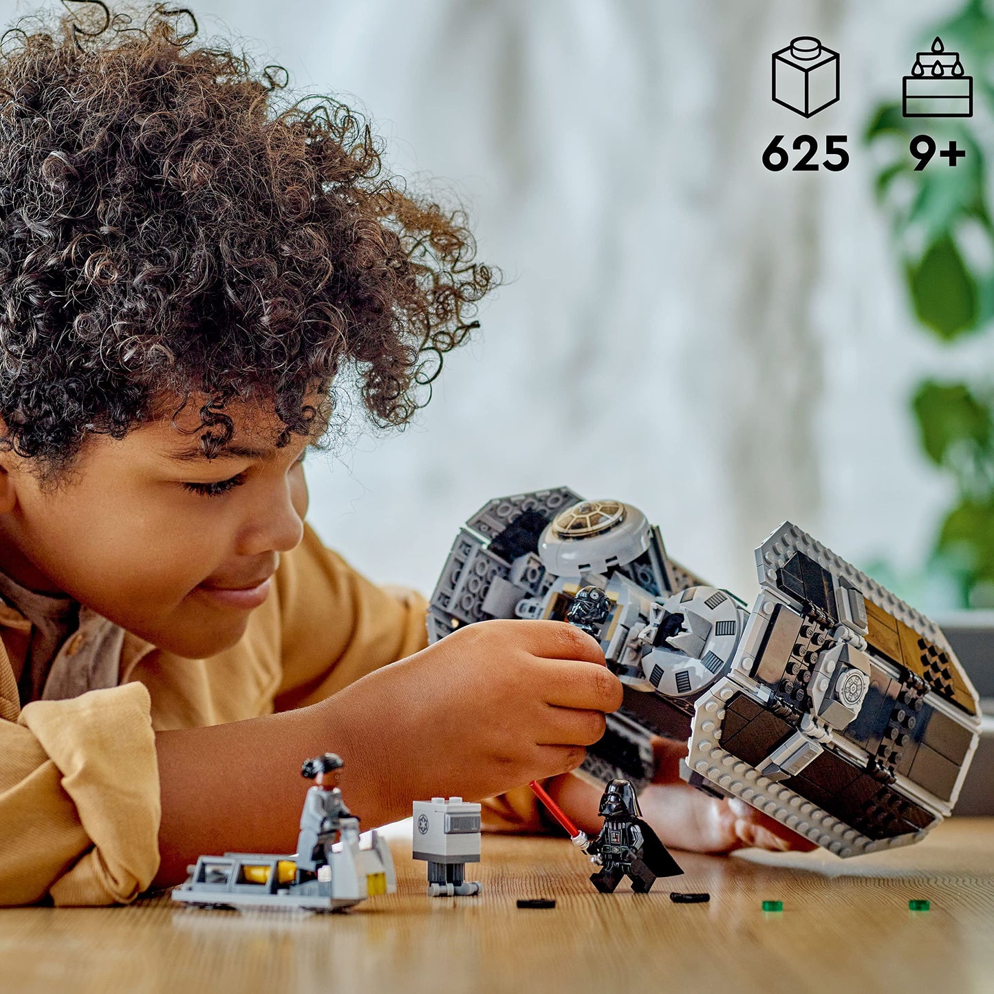 LEGO Star Wars TIE Bomber Model Building Kit, Star Wars Toy Starfighter with Gonk Droid Figure, Darth Vader Minifigure and Lightsaber, Collectible