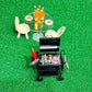 SAMCAMI Dollhouse Furniture Kitchen Grill Set (7 PCS) - Metal Grill, Skewers, Steak and Other Dollhouse Accessories - 1:12 Scale Miniature Dollhouse