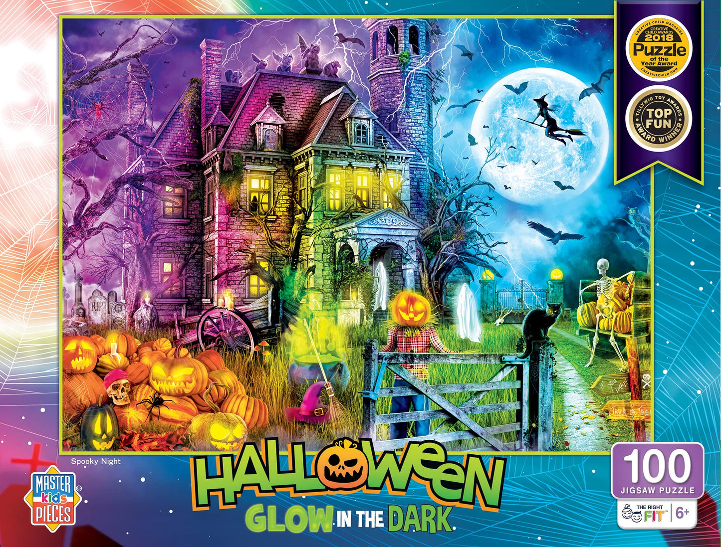 MasterPieces Halloween - Glow in The Dark - Spooky Night 100pc Puzzle