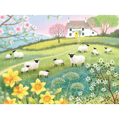 1000 Piece Puzzle for Adults IAN Saxton Spring Lambs Folk Art