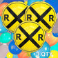 Havercamp Railroad Party Balloons (3 Pcs.)! 3 Round Mylars are great for Train Themed Events, Kid's Birthday Party, Train Collectors, Retirement
