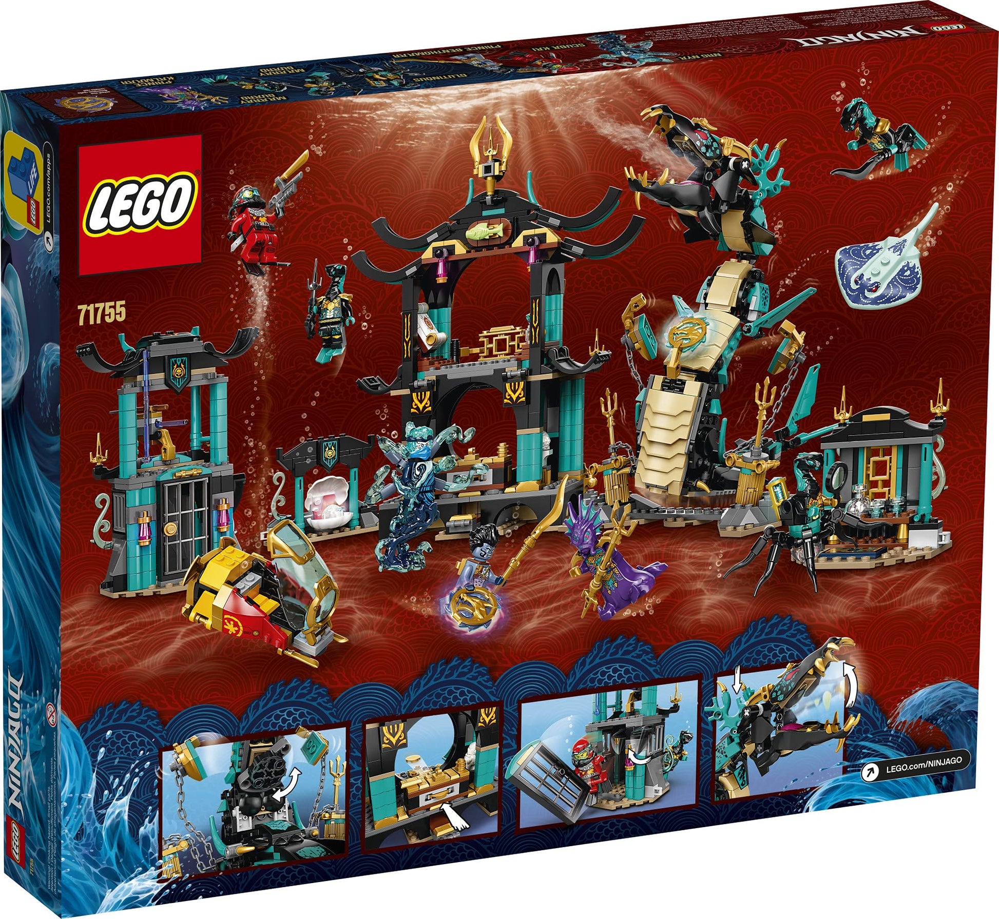 LEGO NINJAGO Temple of The Endless Sea 71755 Building Kit; Underwater Playset Featuring NINJAGO Kai and Snake Toy; New 2021 (1,060 Pieces)