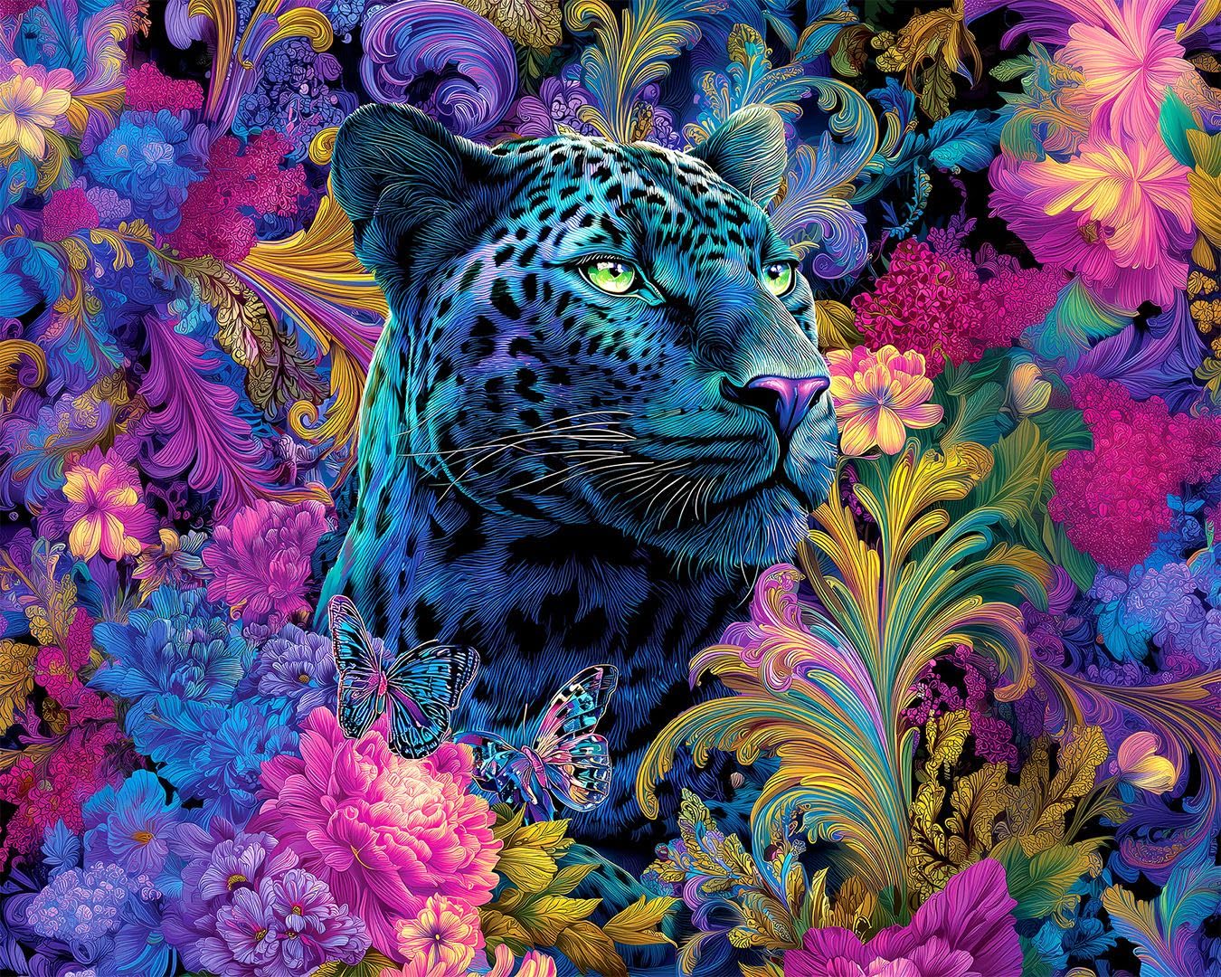 Springbok Paisley Panther Bloom 1000 Piece Jigsaw Puzzle for Adults - Poster Now Included - Unique Cut Pieces - Made in USA