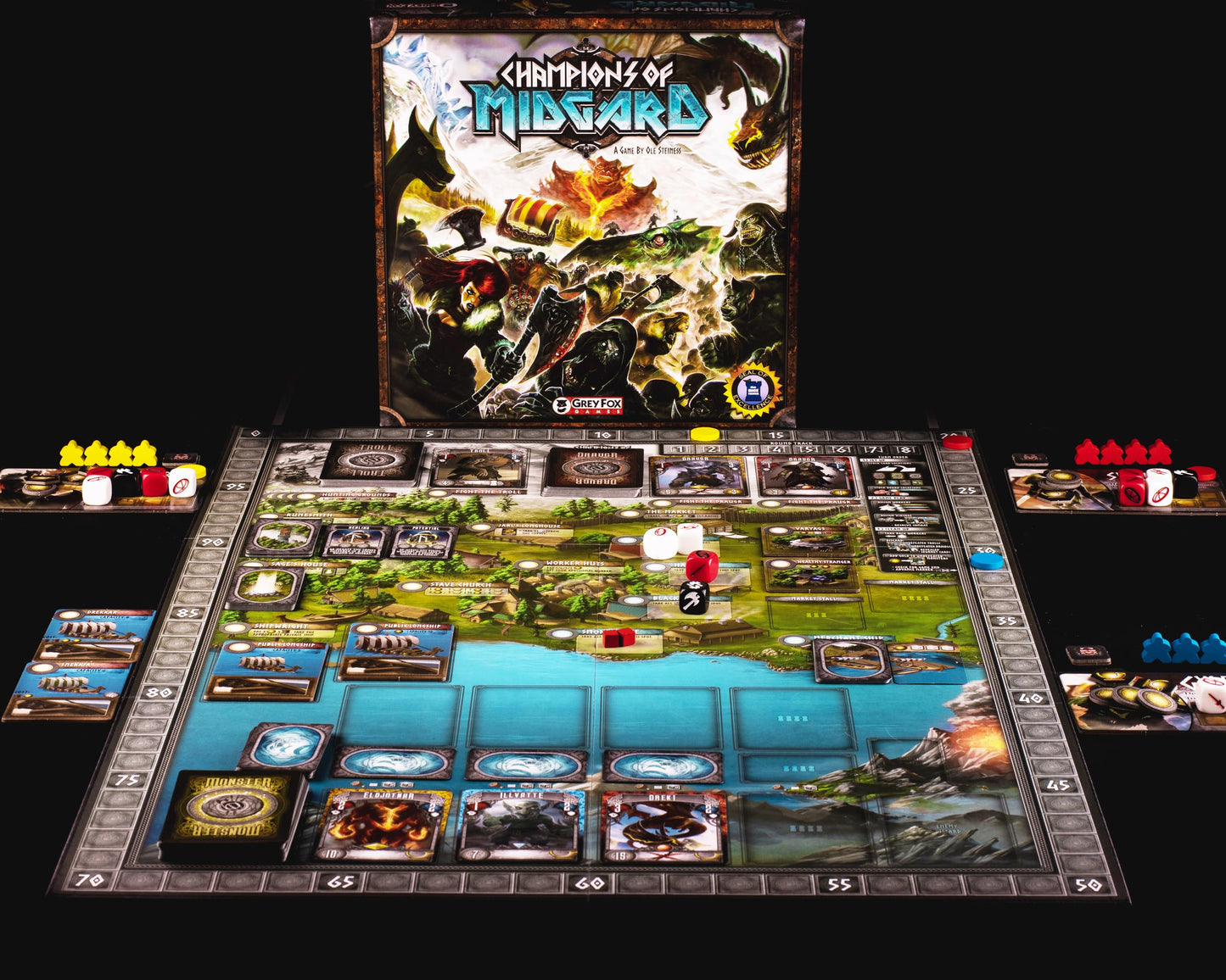 Grey Fox Games Champions of Midgard | Viking Themed Strategy Game | 2-4 Players | 90 Minutes