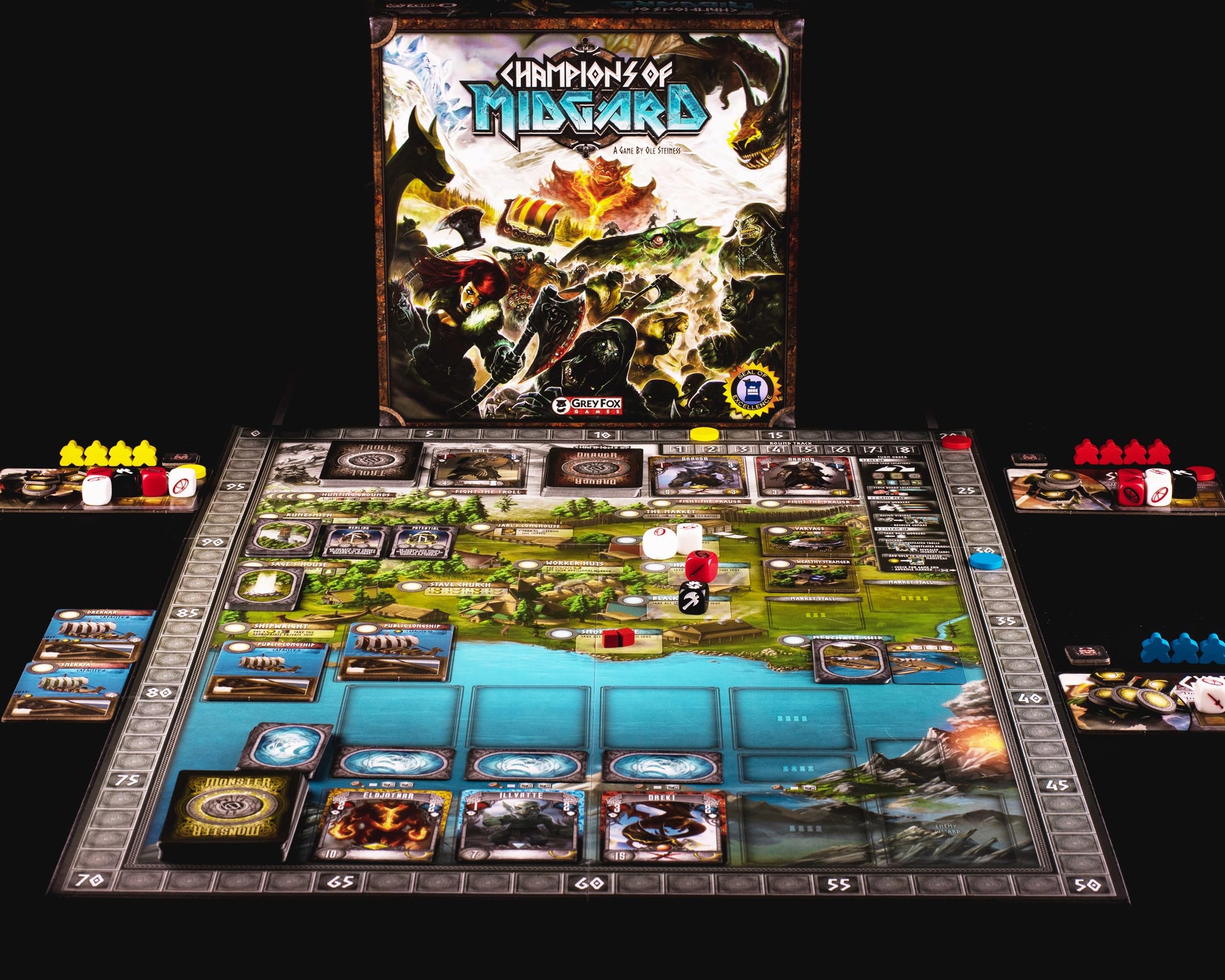 Grey Fox Games Champions of Midgard | Viking Themed Strategy Game | 2-4 Players | 90 Minutes