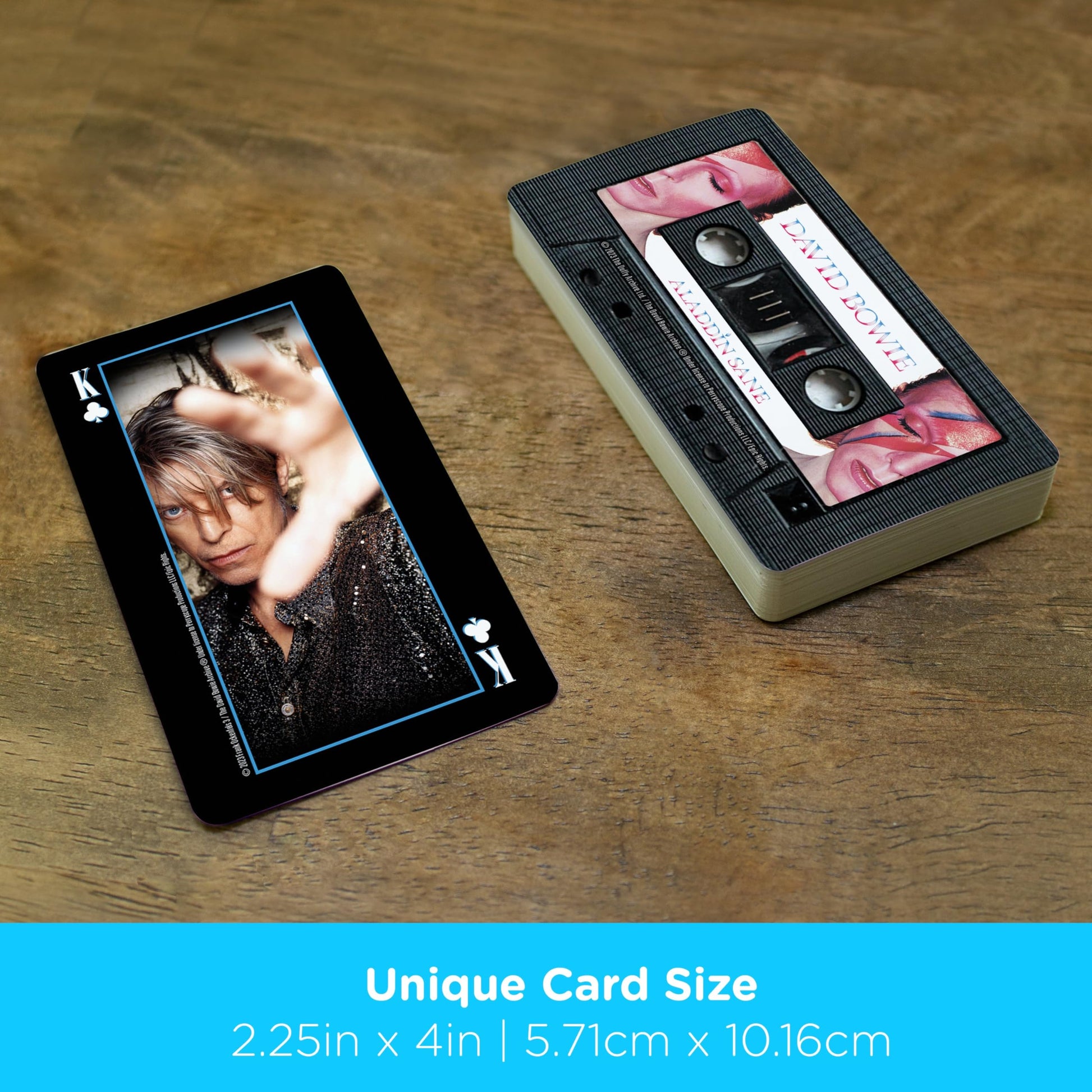 Aquarius David Bowie Cassette Premium Playing Cards -David Bowie Themed Deck of Cards for Your Favorite Card Games - Officially Licensed David Bowie