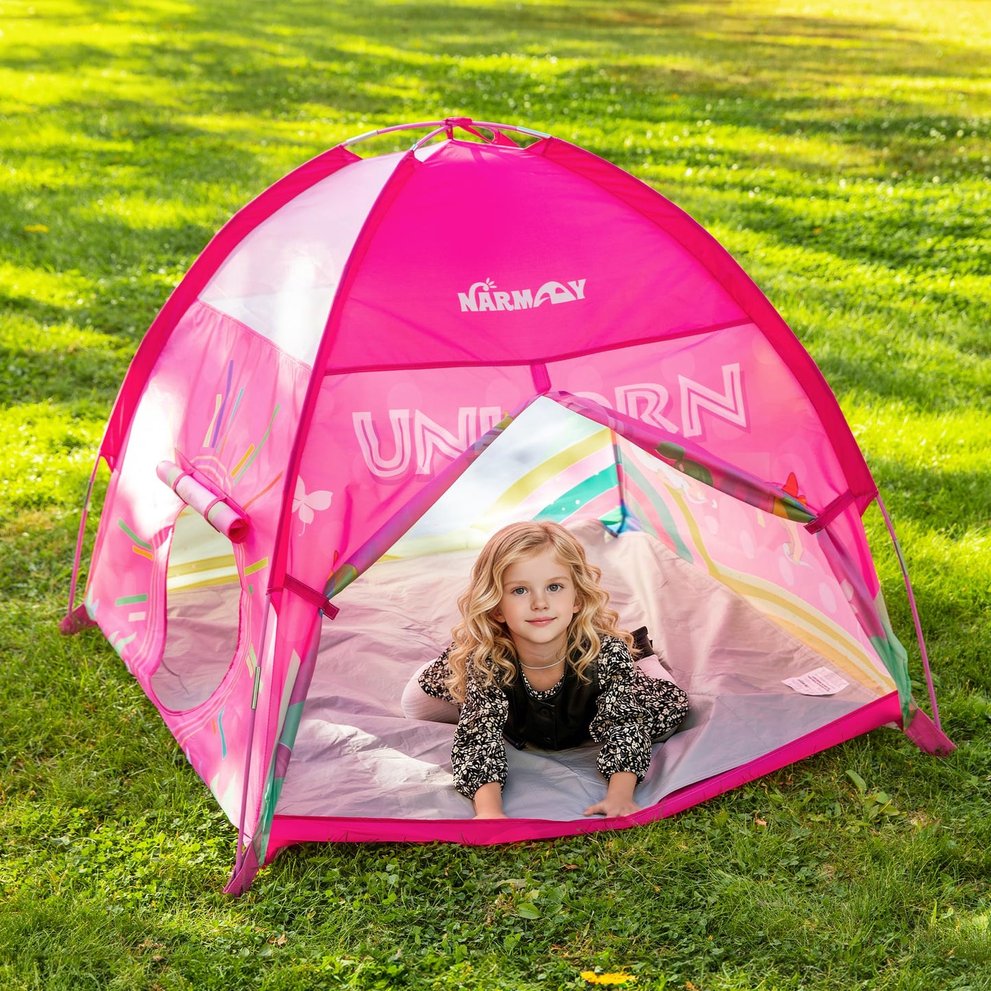 NARMAY® Play Tent Unicorn Dome Tent for Kids Indoor/Outdoor Fun - 48 x 48 x 40 inch