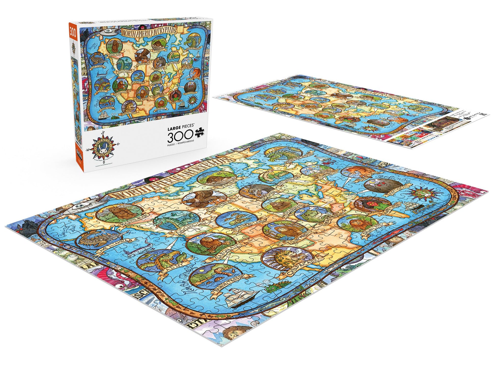 Buffalo Games - Cryptids of North - 300 Large Piece Puzzle for Adults