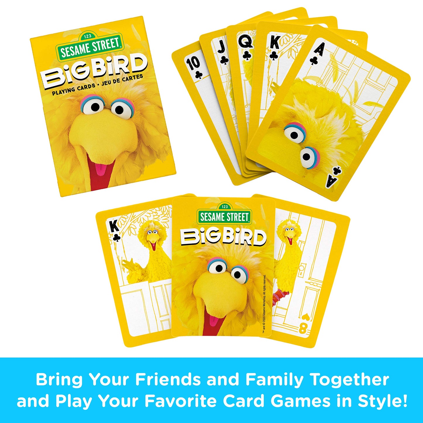 AQUARIUS Sesame Street Big Bird Playing Cards - Big Bird Themed Deck of Cards for Your Favorite Card Games - Officially Licensed Sesame Street