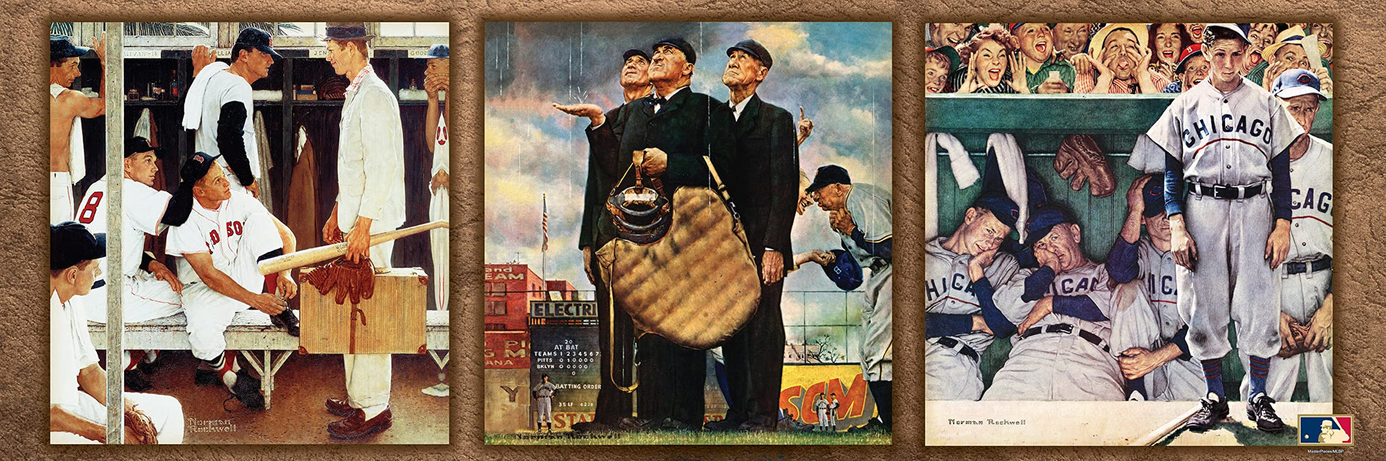 MasterPieces 1000 Piece Jigsaw Puzzle for Adults, Family, Or Kids - Baseball Collection by Norman Rockwell - 13"x39"