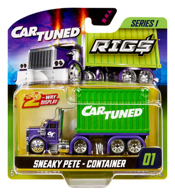 CarTuned™ Rig$ Container Case- Sneaky Pete, Purple and Green DieCast Truck, Style 2